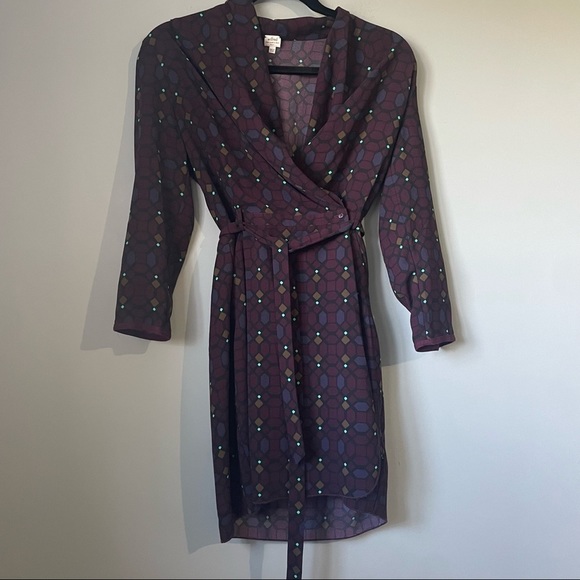 Wilfred franca wrap dress geometric shape pattern size 4 - Picture 6 of 15